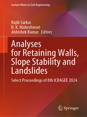 cover image of Analyses for Retaining walls, Slope Stability and Landslides